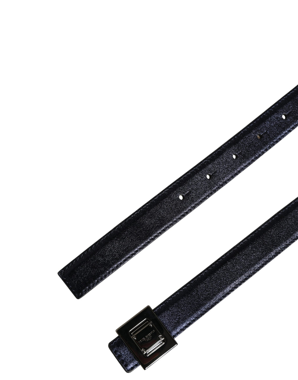 Dolce & Gabbana Men's Black Leather Buckle, Classic, Square