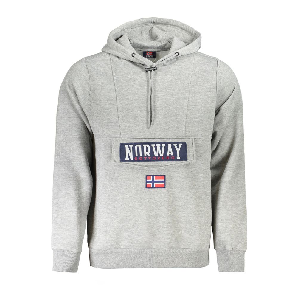 Norway 1963 Grigio Baumwoll-Sweatshirt für Herren mit Kapuze