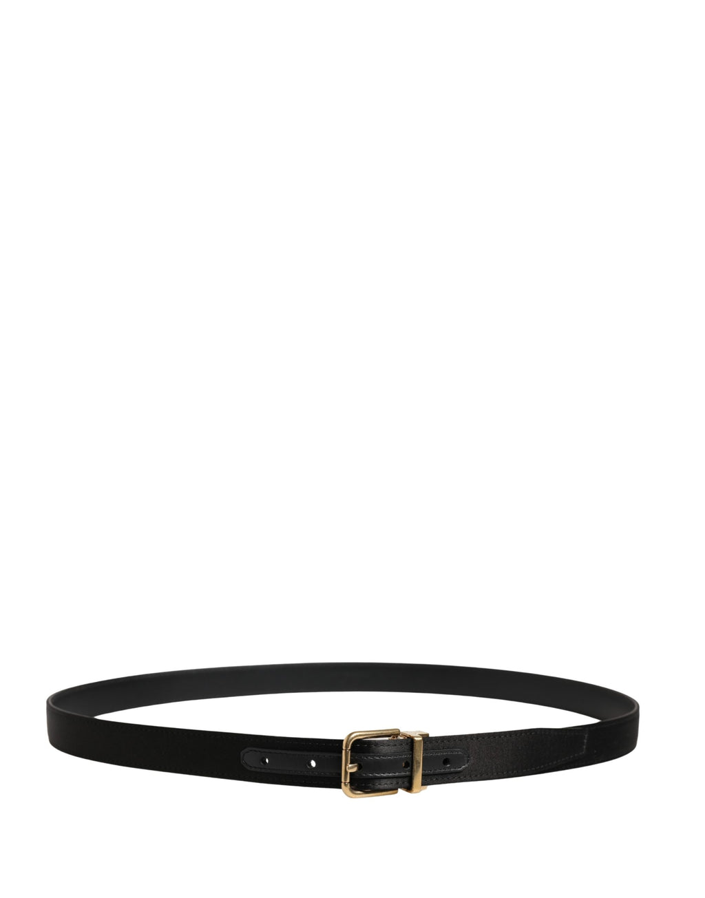 Dolce & Gabbana Men's black viscose belt with metal buckle