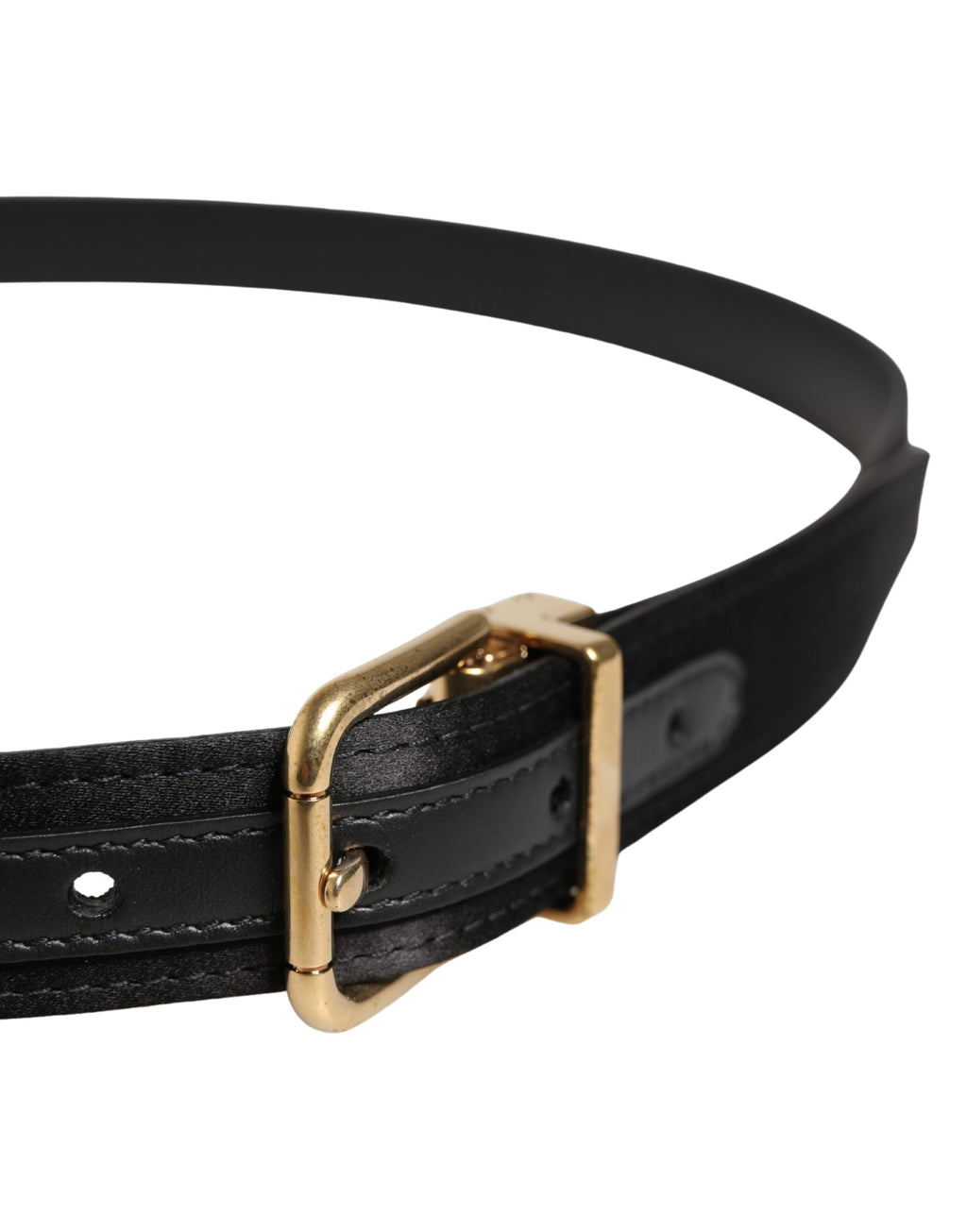 Dolce & Gabbana Men's black viscose belt with metal buckle