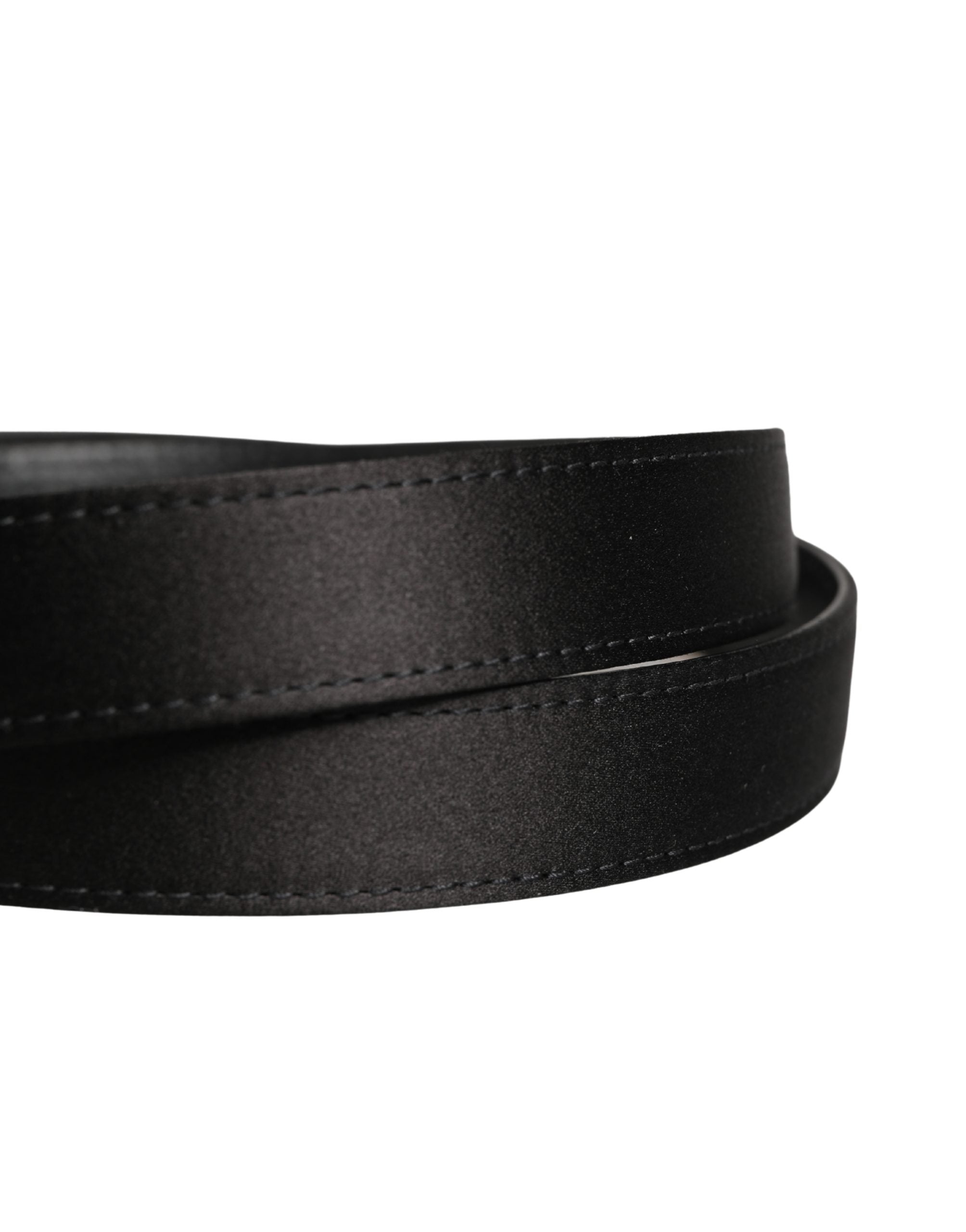 Dolce & Gabbana Men's black viscose belt with metal buckle