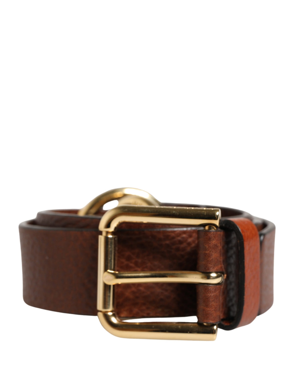 Dolce & Gabbana Men's Brown Leather Belt with Classic Metal Buckle