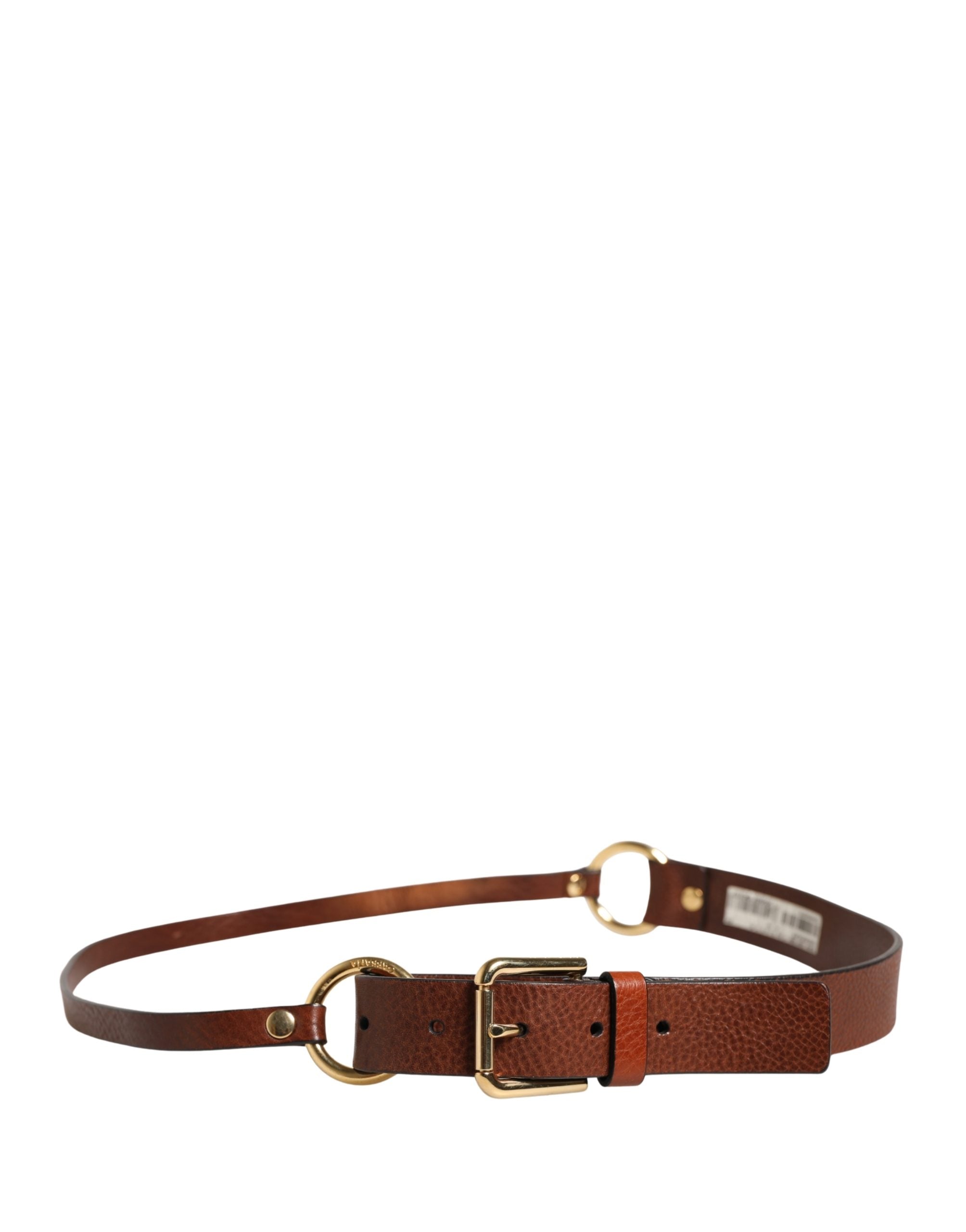 Dolce & Gabbana Men's Brown Leather Belt with Classic Metal Buckle