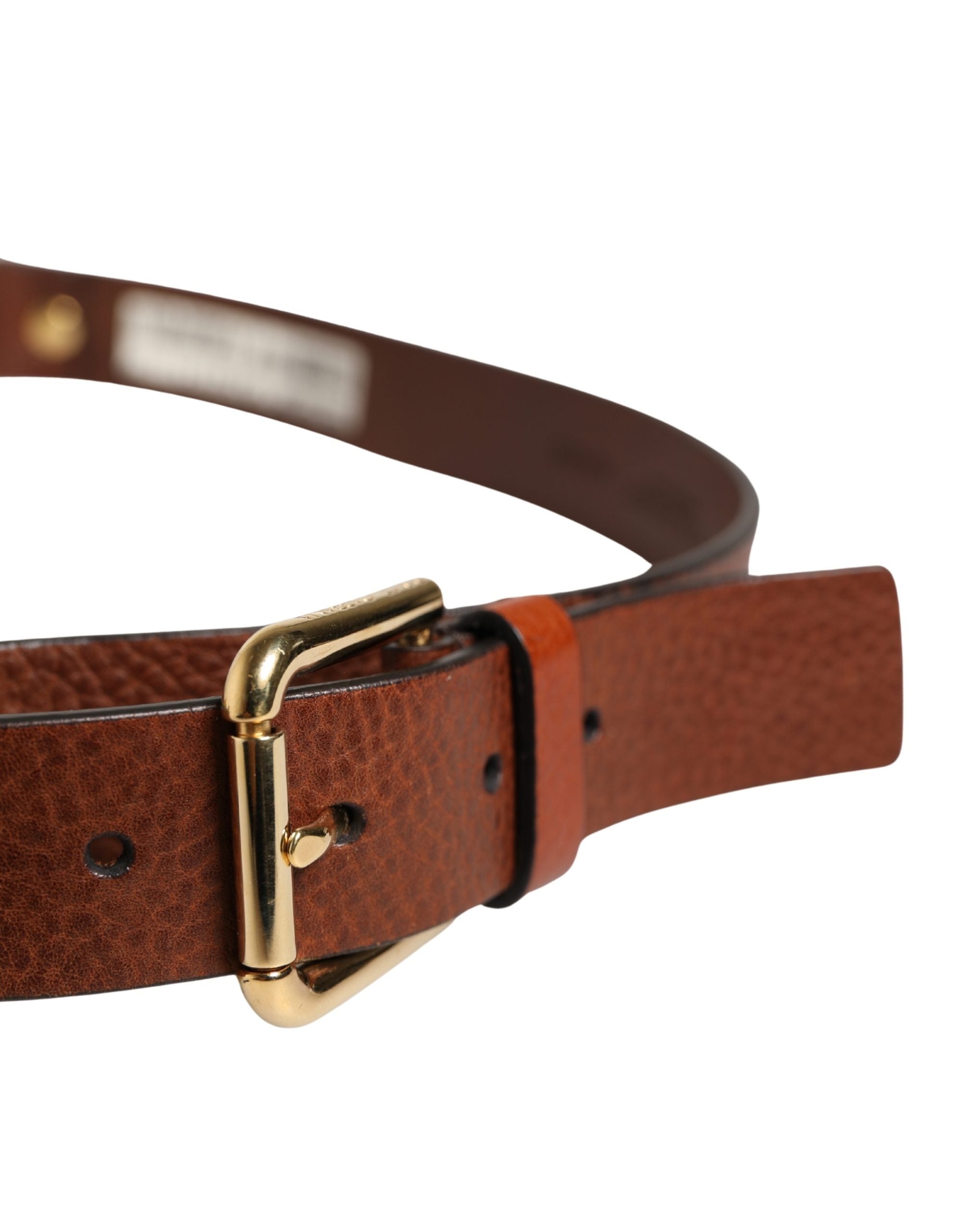 Dolce & Gabbana Men's Brown Leather Belt with Classic Metal Buckle