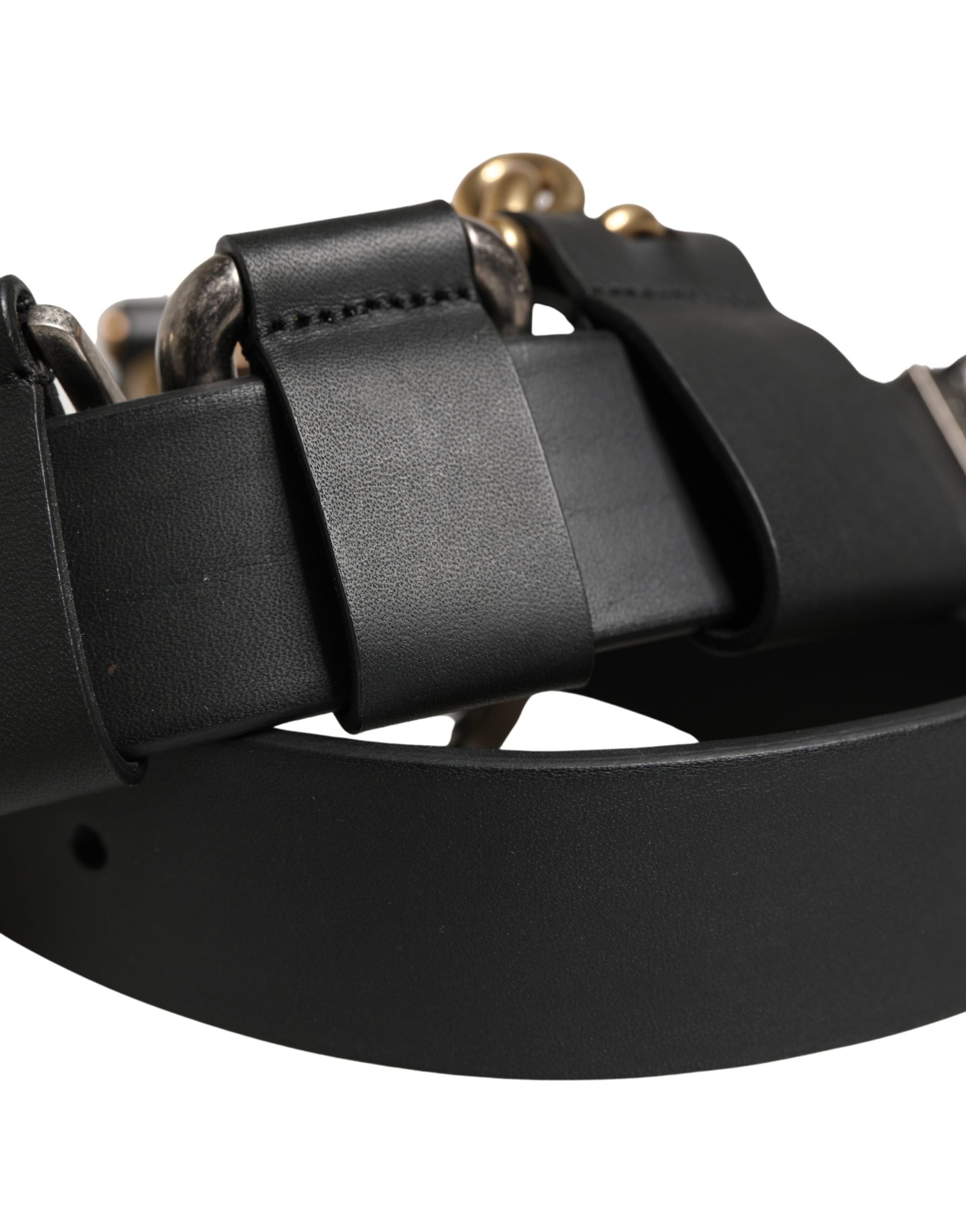 Dolce & Gabbana Men's Buckle Black Leather Belt