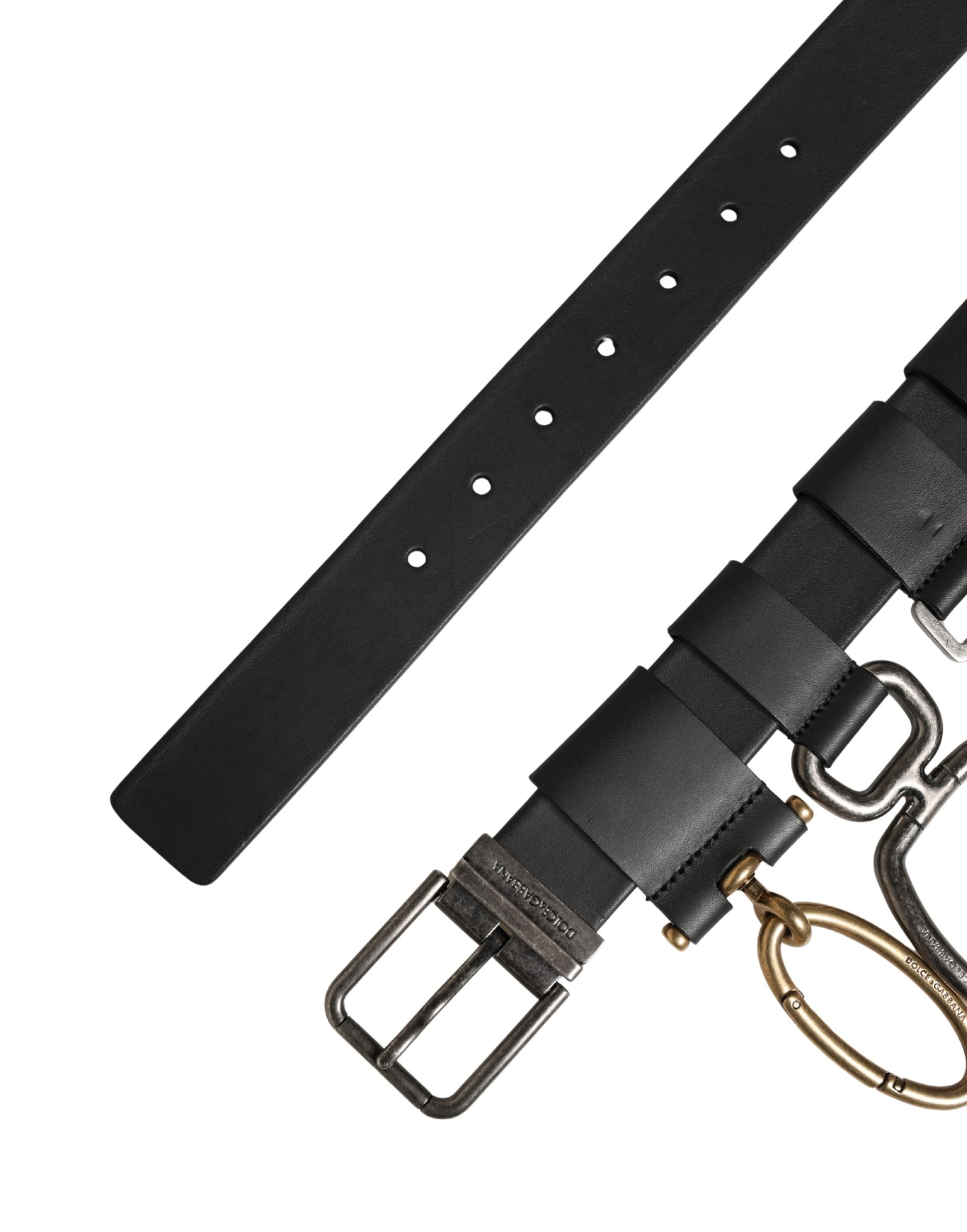 Dolce & Gabbana Men's Buckle Black Leather Belt
