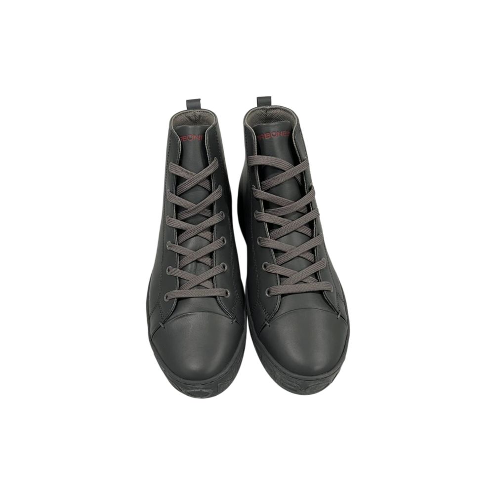 Borbonese Grauer Sneaker aus echtem Leder für Herren