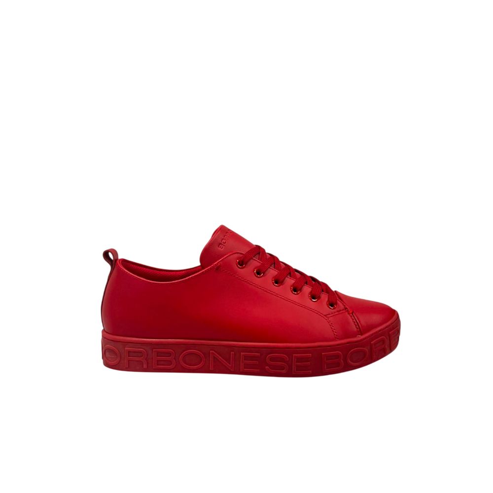 Borbonese Red Leather Men's Sneakers