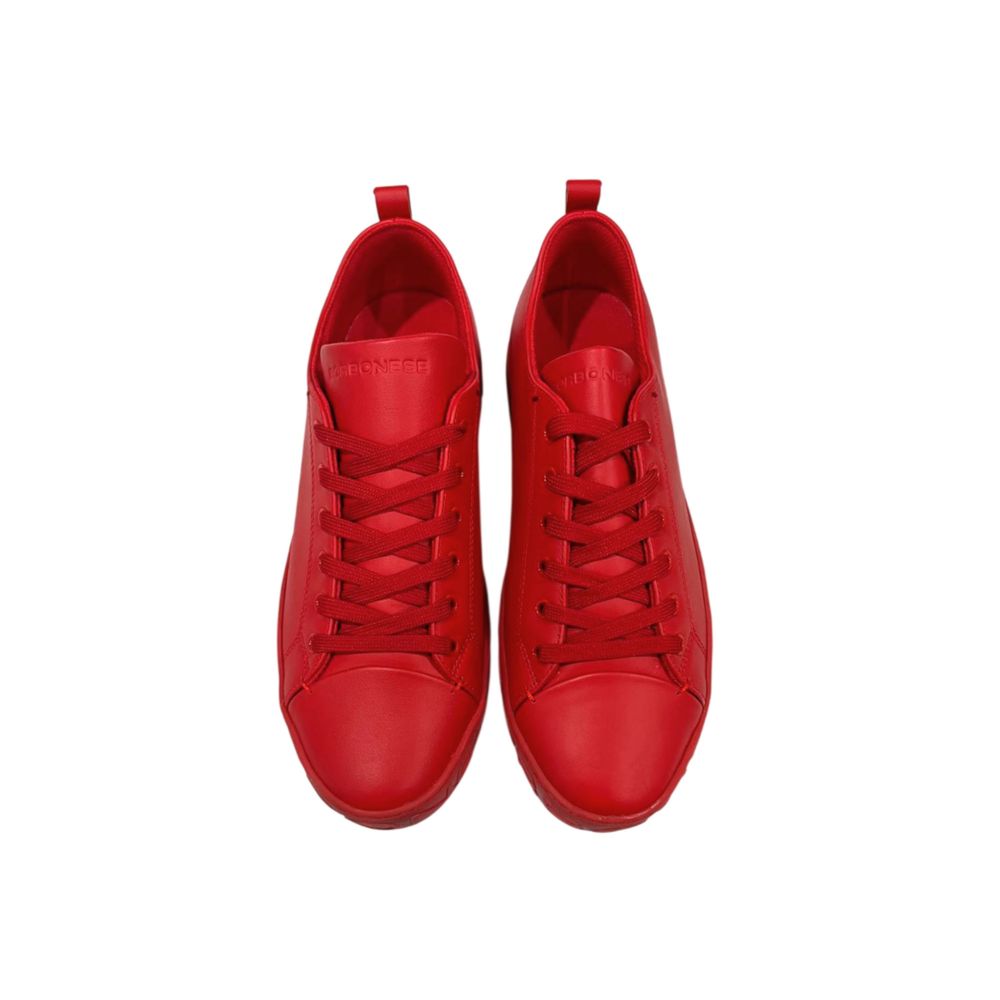 Borbonese Red Leather Men's Sneakers