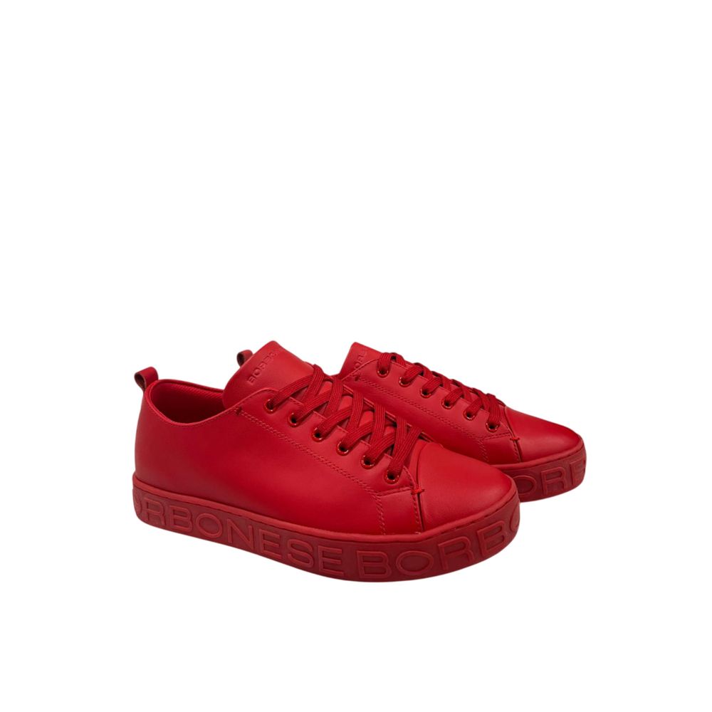 Borbonese Red Leather Men's Sneakers