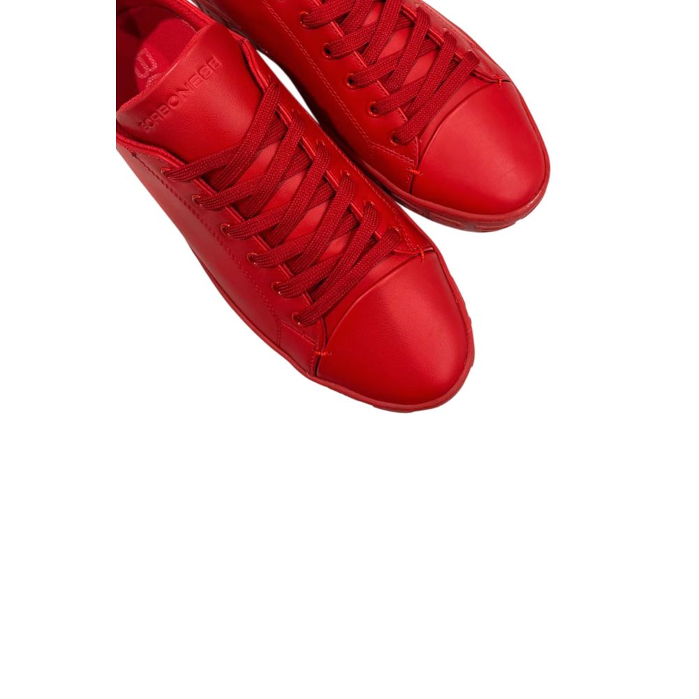 Borbonese Red Leather Men's Sneakers