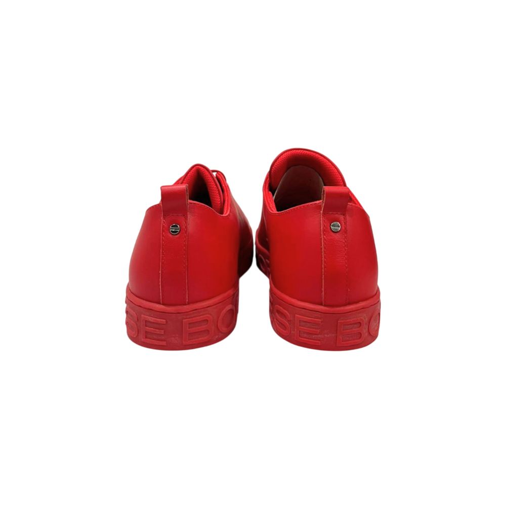 Borbonese Red Leather Men's Sneakers