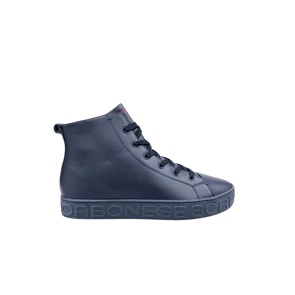 Borbonese Men's Blue Genuine Leather Sneakers