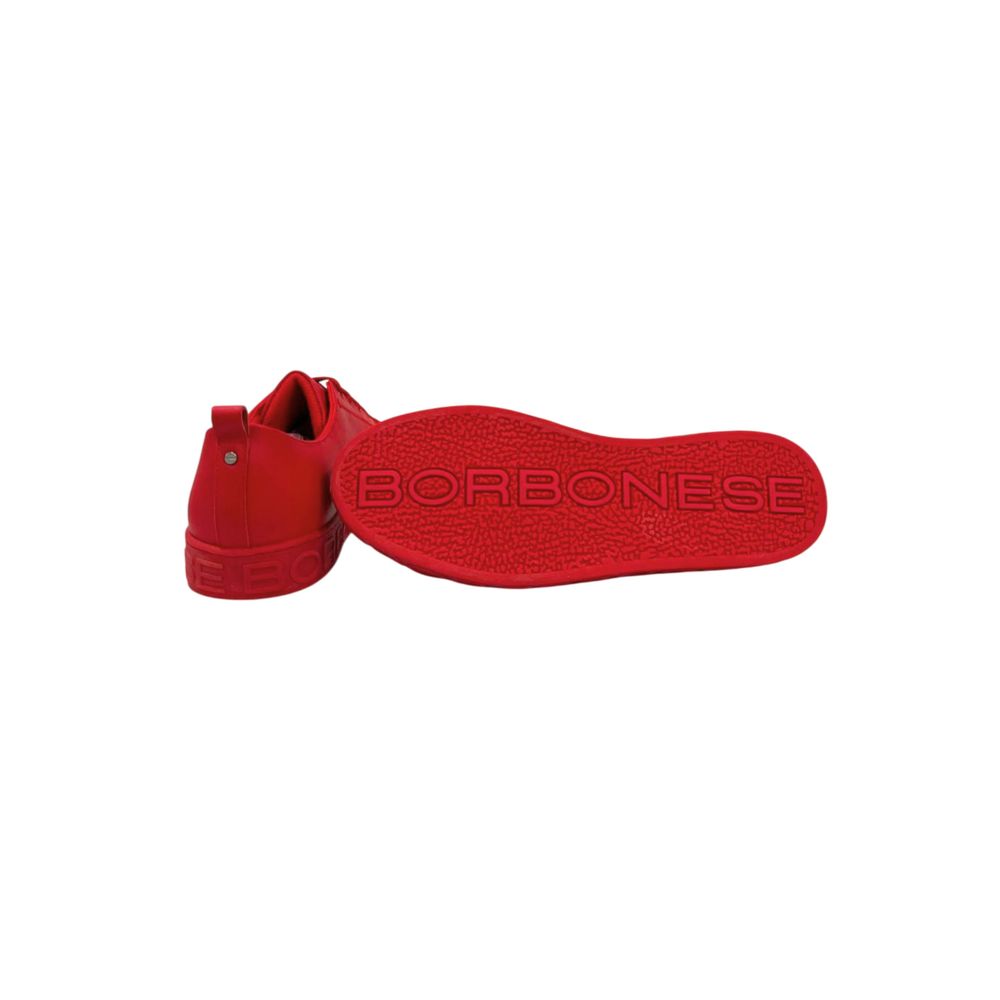 Borbonese Red Leather Men's Sneakers