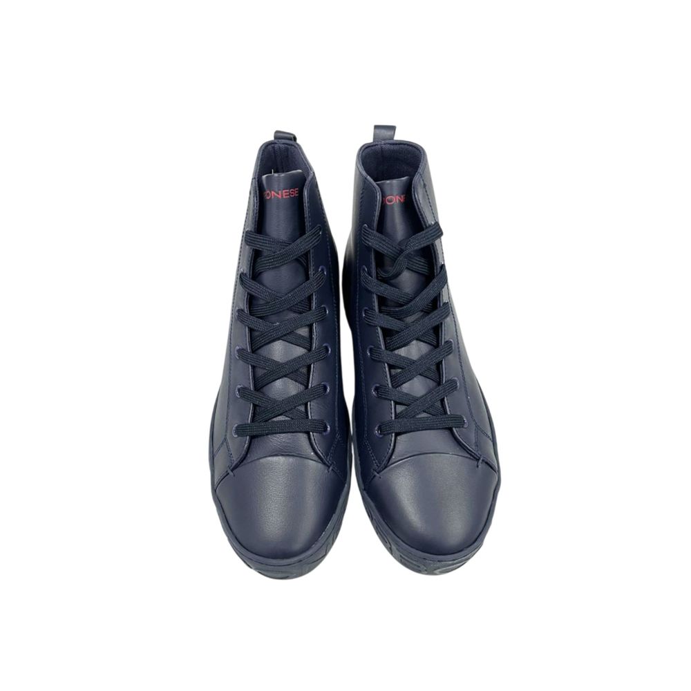 Borbonese Men's Blue Genuine Leather Sneakers