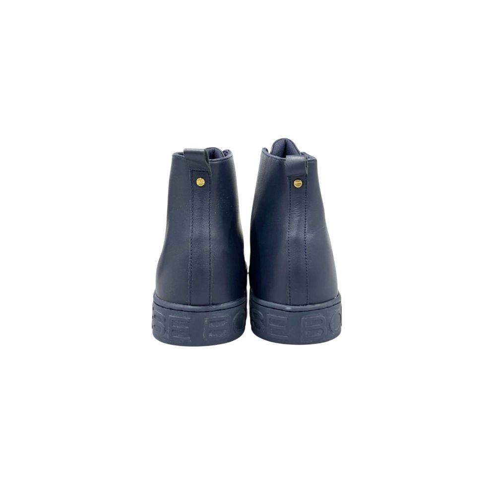 Borbonese Men's Blue Genuine Leather Sneakers