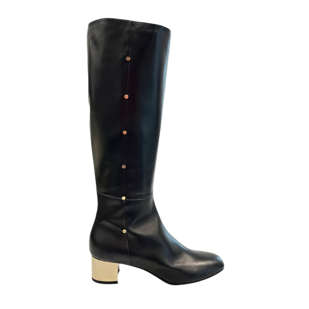 Borbonese Schwarzer Leder Damenstiefel