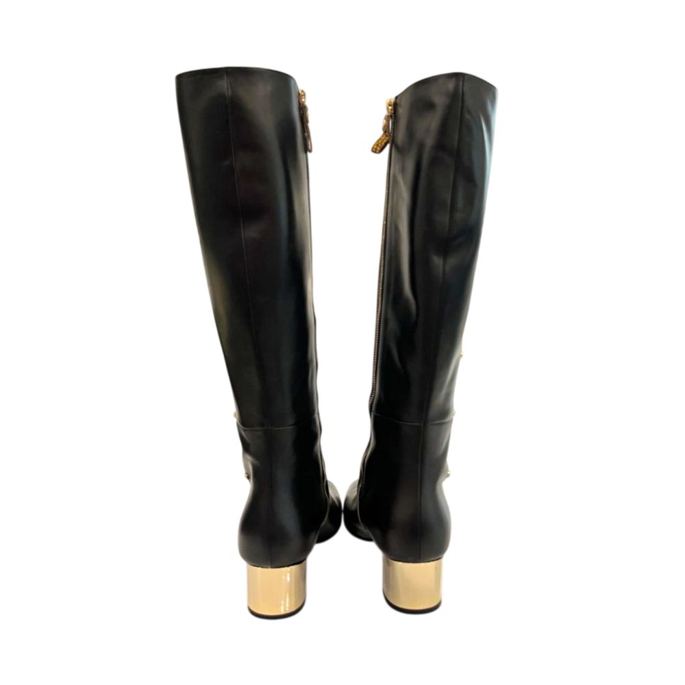 Borbonese Schwarzer Leder Damenstiefel