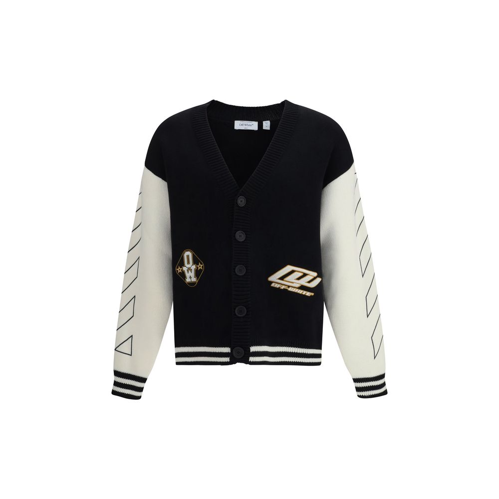 Off-White Schwarzer Baumwollstrickjacke