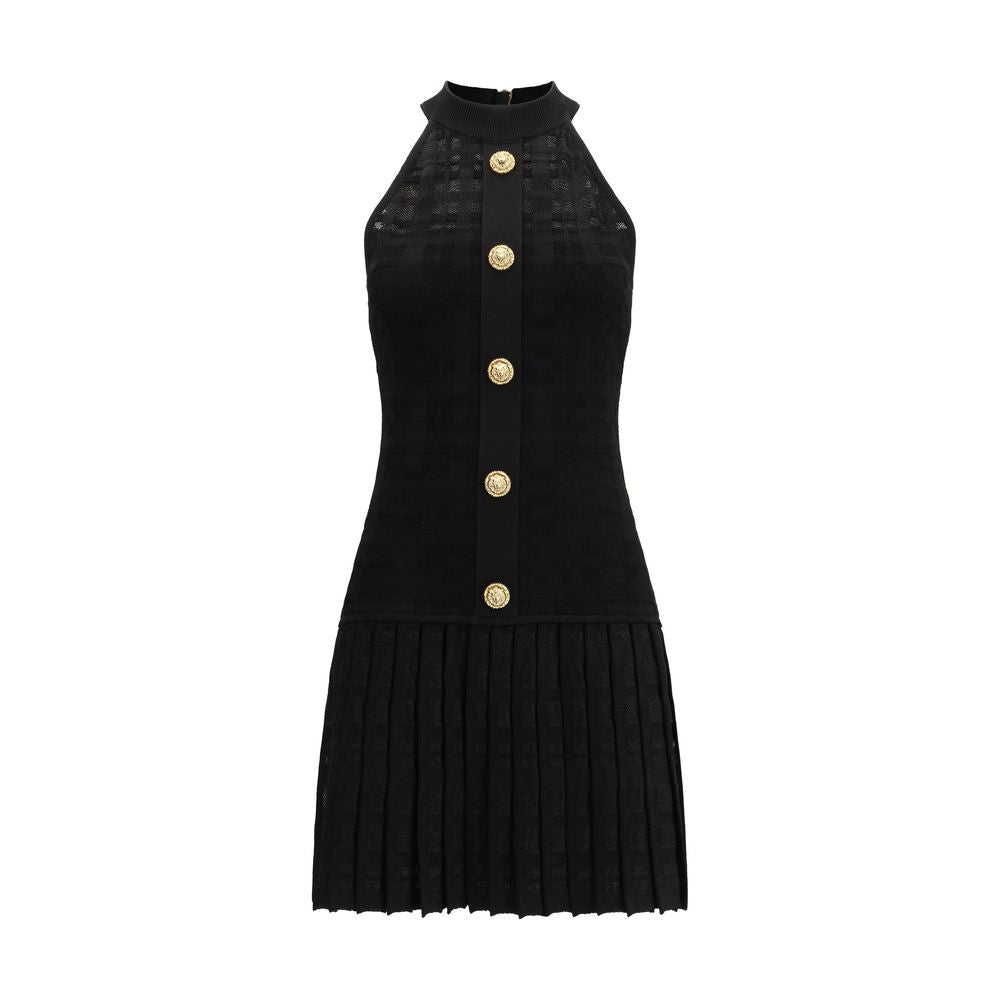 Balmain Schwarzes Viskose-Freizeitkleid
