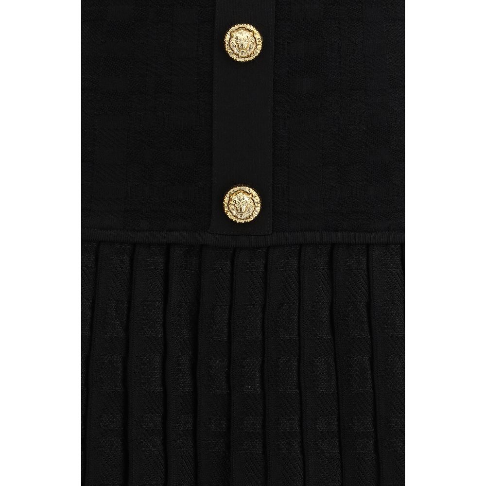 Balmain Schwarzes Viskose-Freizeitkleid