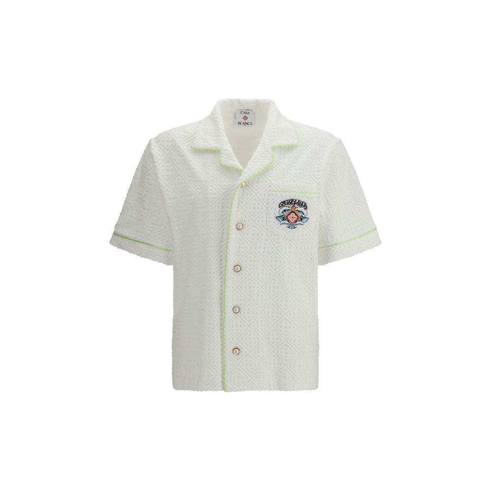 Casablanca Weißes Baumwoll-T-Shirt mit kurzen Ärmeln