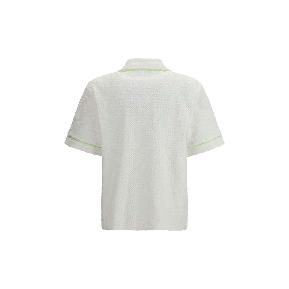 Casablanca Weißes Baumwoll-T-Shirt mit kurzen Ärmeln