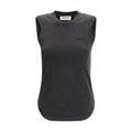 The Attico Black Sleeveless Cotton T-Shirt