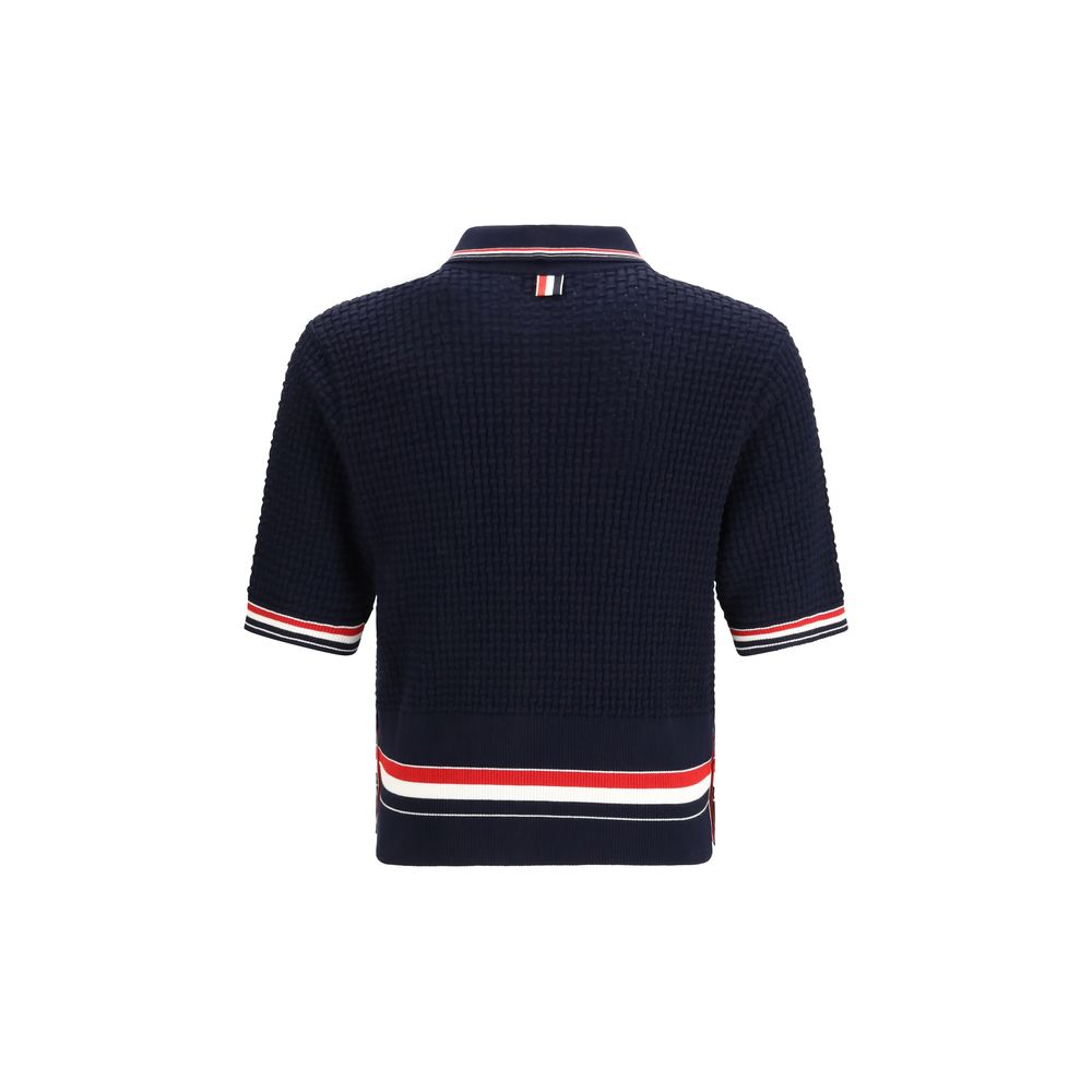 Thom Browne Blaues Baumwoll-Polohemd