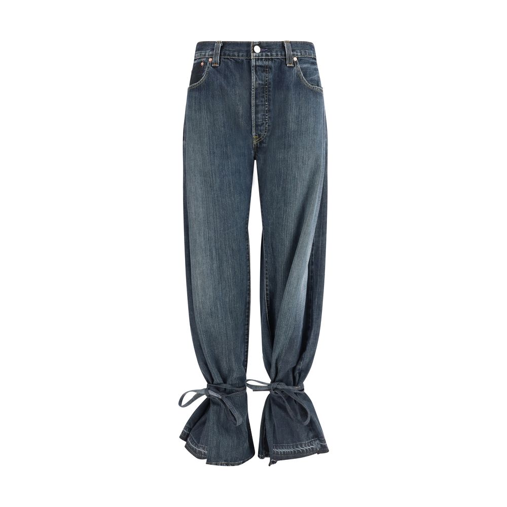 E.L.V. DENIM Grey Straight-Leg Cotton Jeans