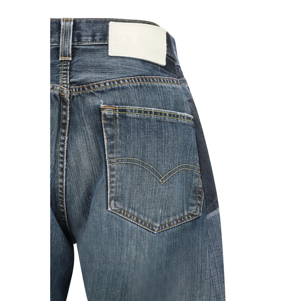 E.L.V. DENIM Grey Straight-Leg Cotton Jeans