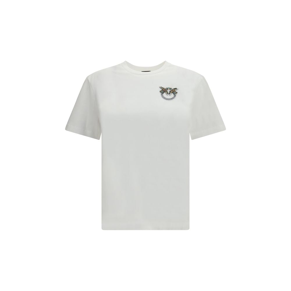 PINKO Weißes Baumwoll-T-Shirt