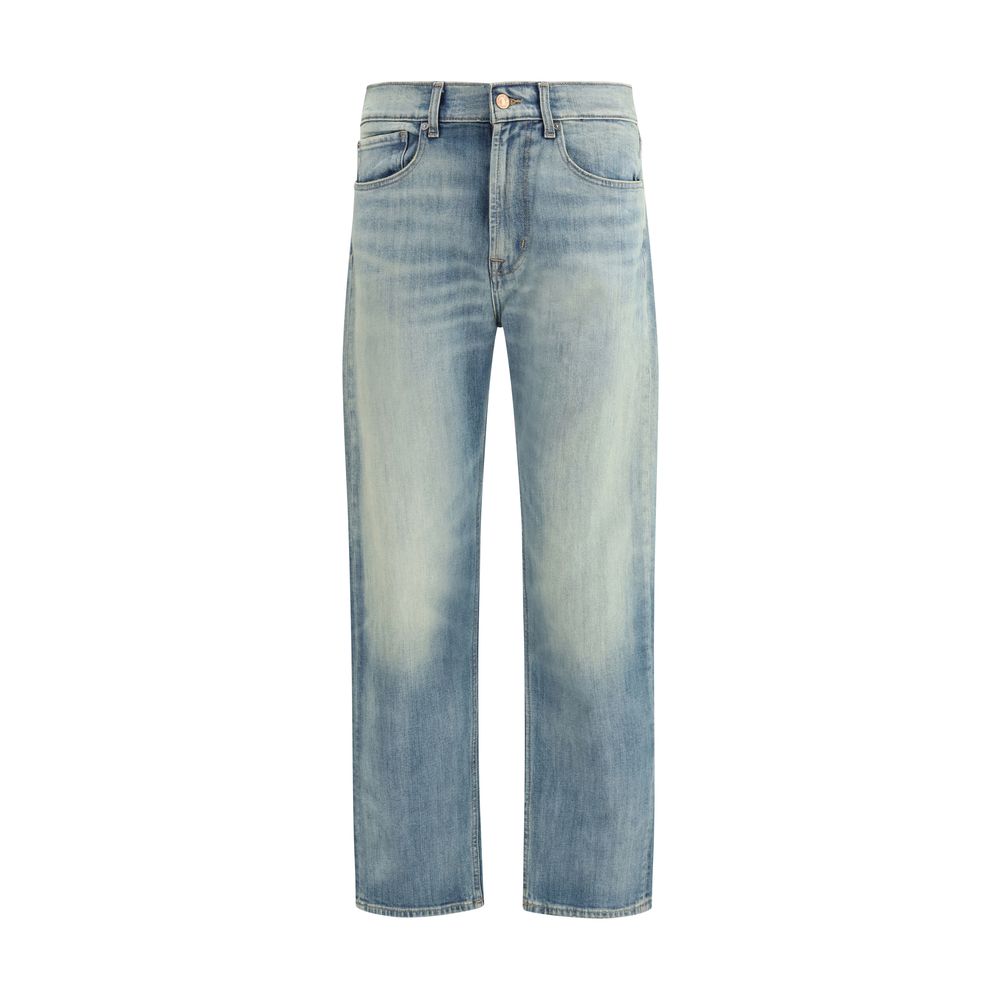 7FOR Blue Relaxed Fit Cotton Jeans