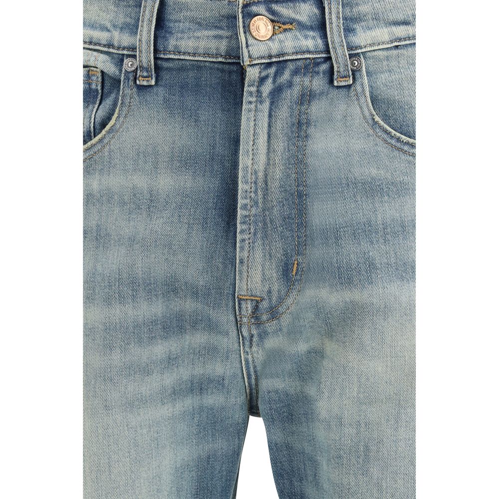 7FOR Blue Relaxed Fit Cotton Jeans