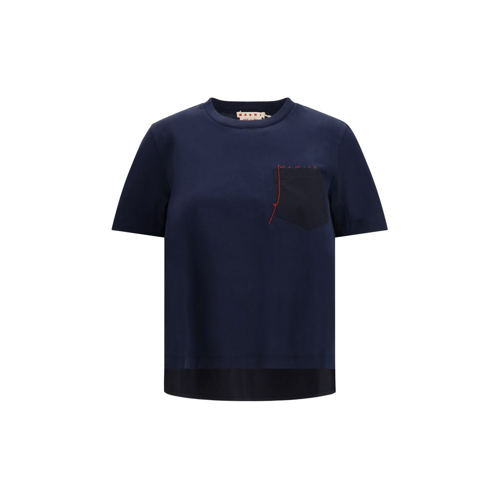 Marni Blaues Baumwoll-T-Shirt
