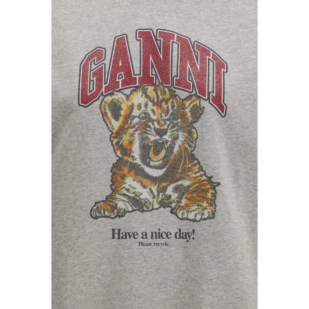 Ganni Grauer Baumwoll-Sweatshirt
