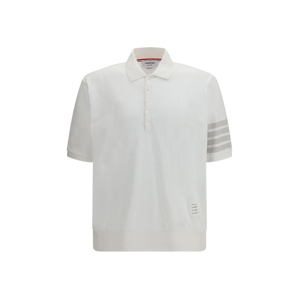 Thom Browne Weißes Baumwoll-Poloshirt