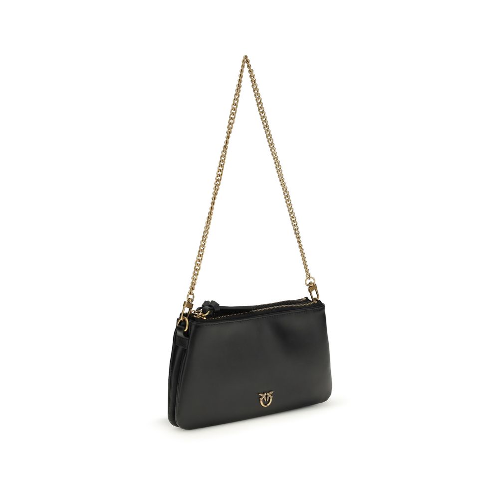 PINKO Schwarze Bos Taurus Kalbsleder Schultertasche