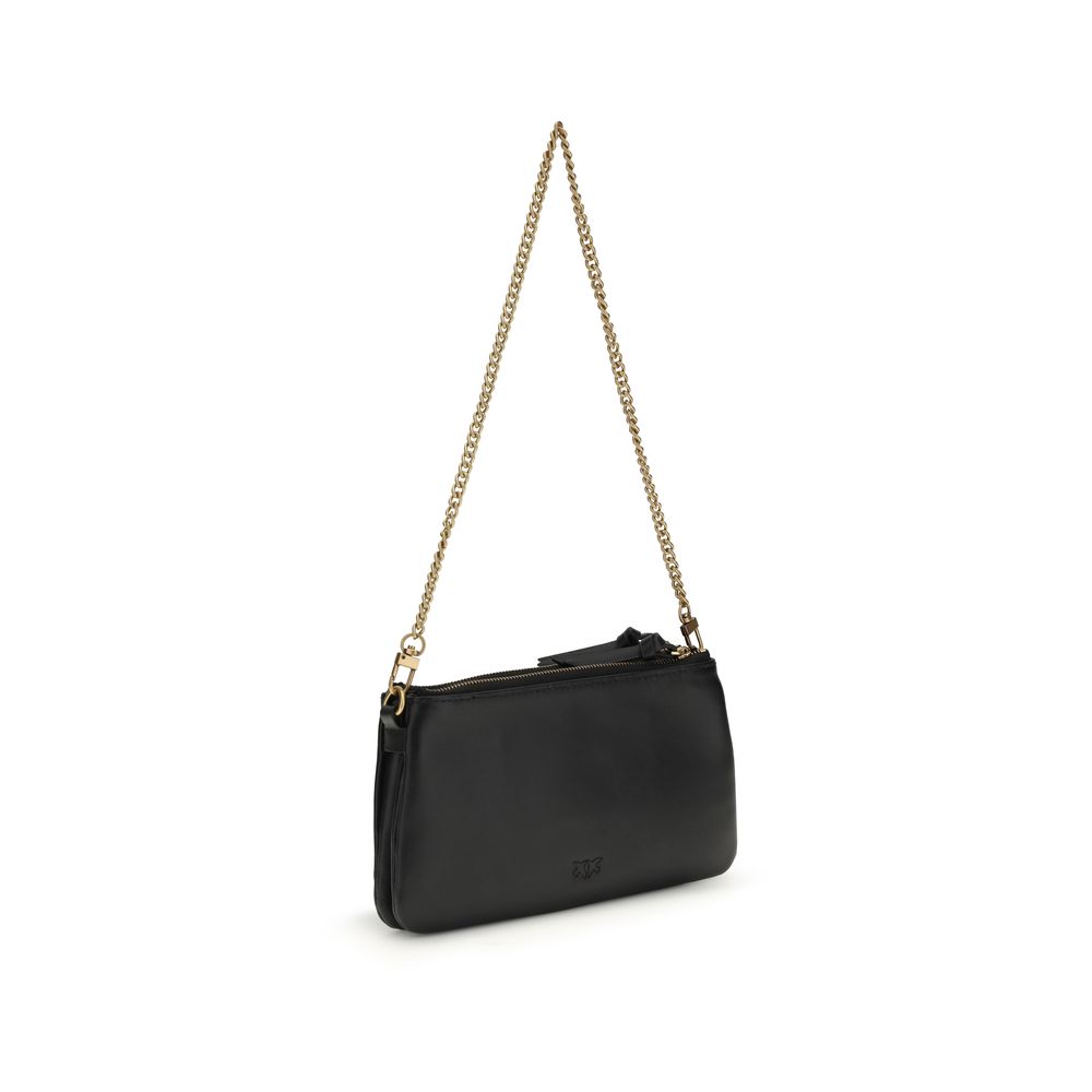 PINKO Schwarze Bos Taurus Kalbsleder Schultertasche