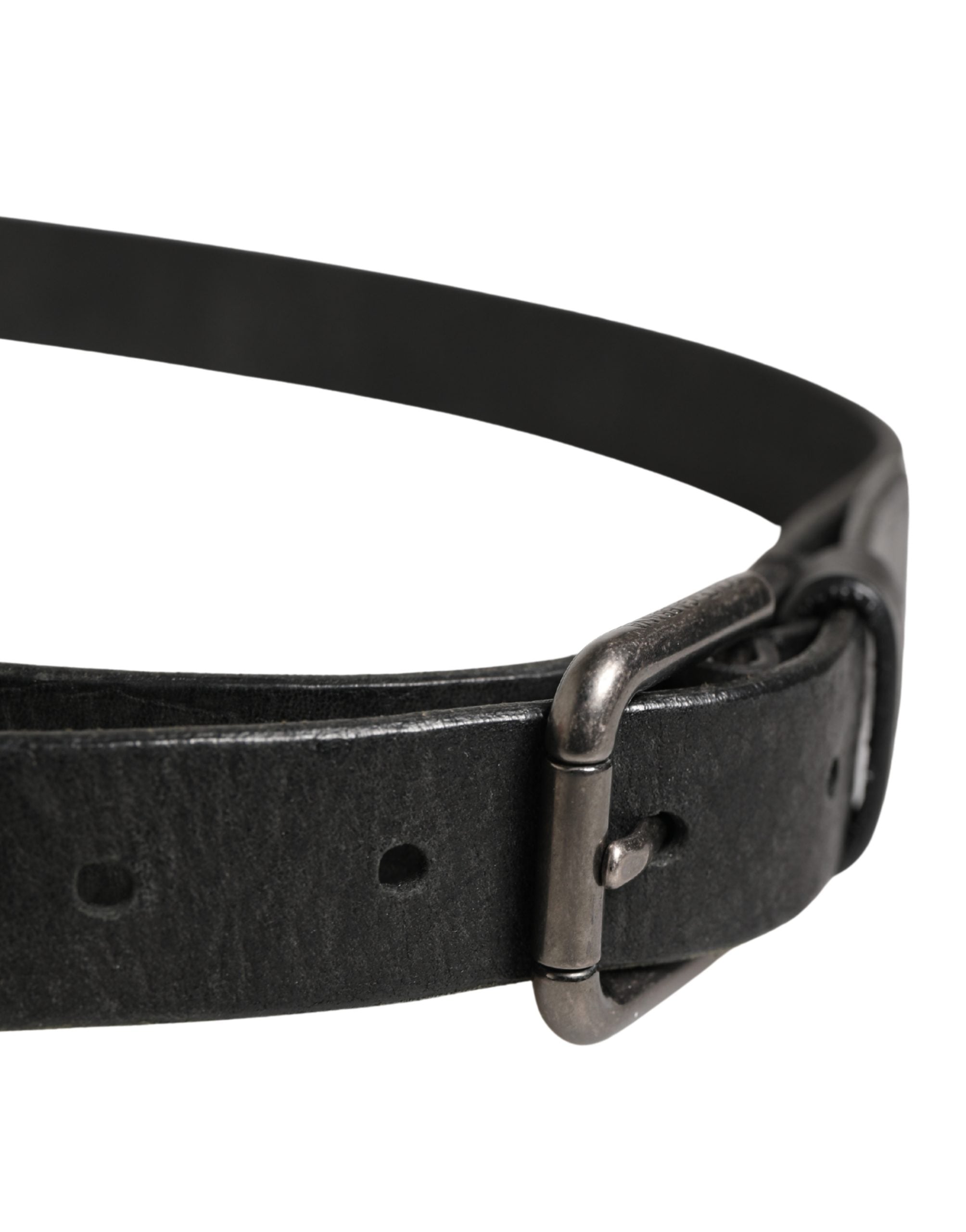 Dolce & Gabbana Men's Belt in Black Calfskin with Metal Buckle