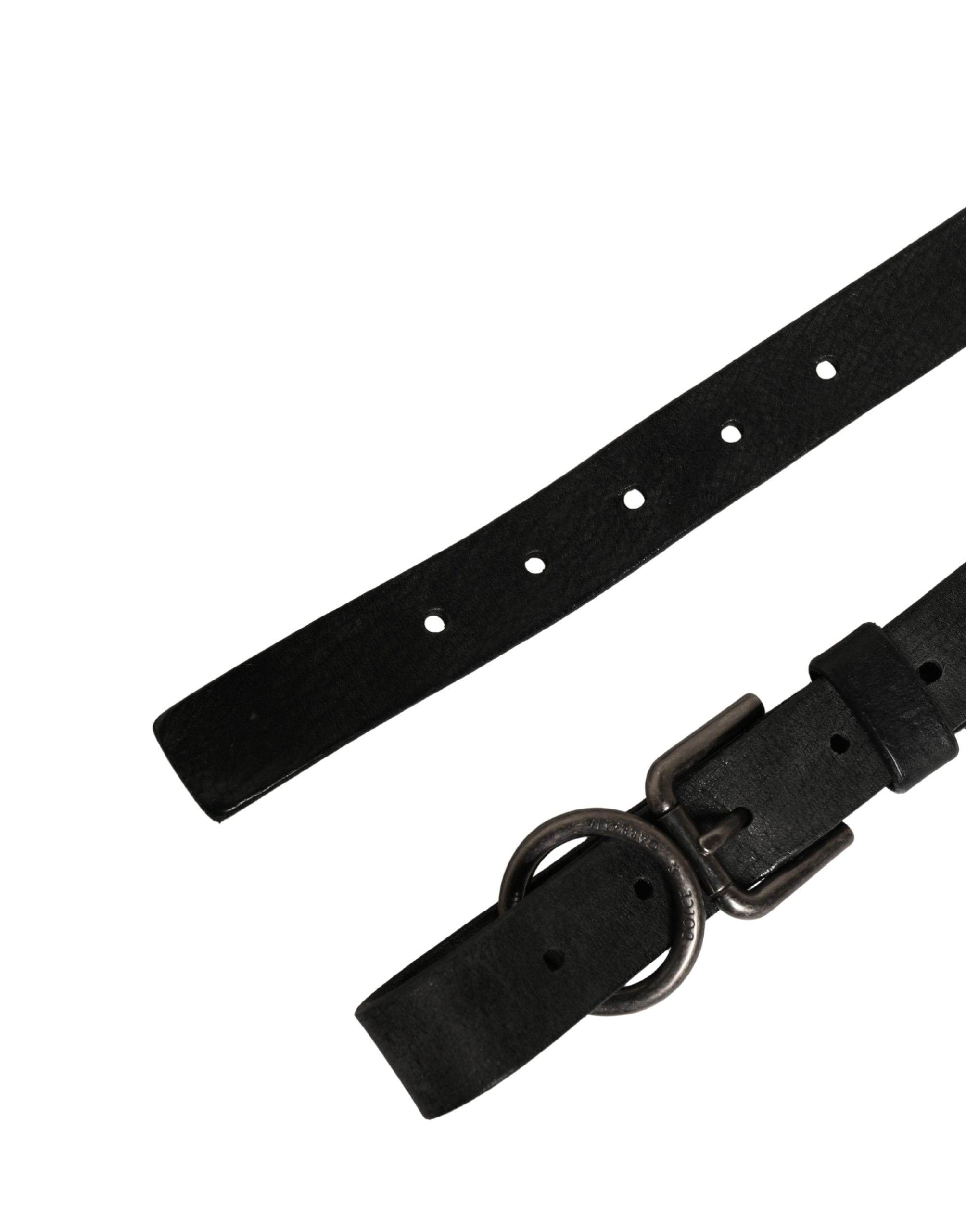 Dolce & Gabbana Men's Belt in Black Calfskin with Metal Buckle