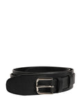 Dolce & Gabbana Herrenschließe aus schwarzem Leder mit Metallschnalle