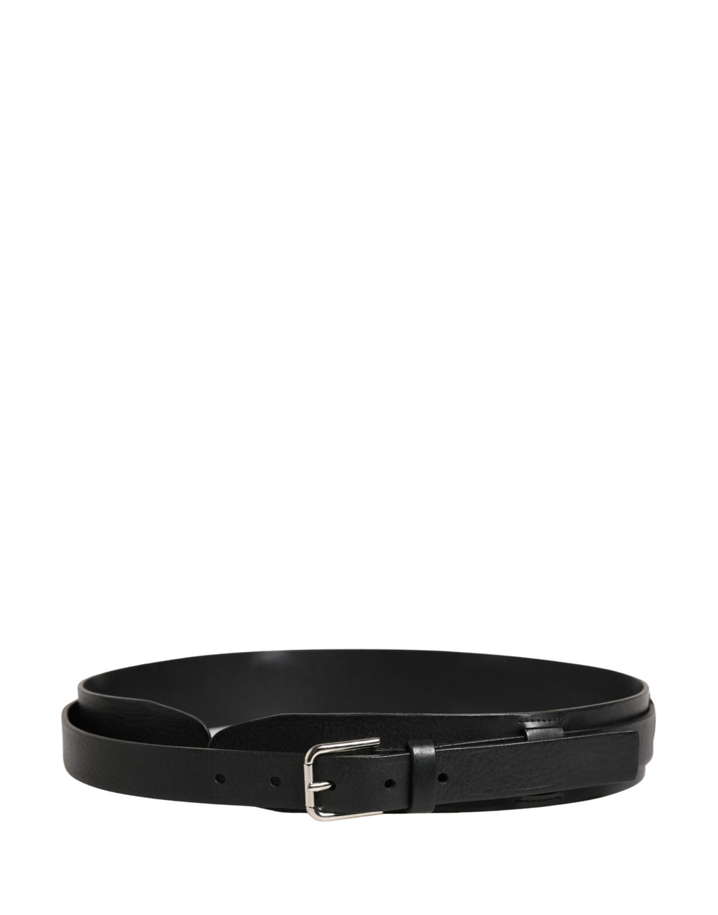 Dolce & Gabbana Herrenschließe aus schwarzem Leder mit Metallschnalle