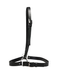 Dolce & Gabbana Black Leather Double Strap Belt with Silver Buckle