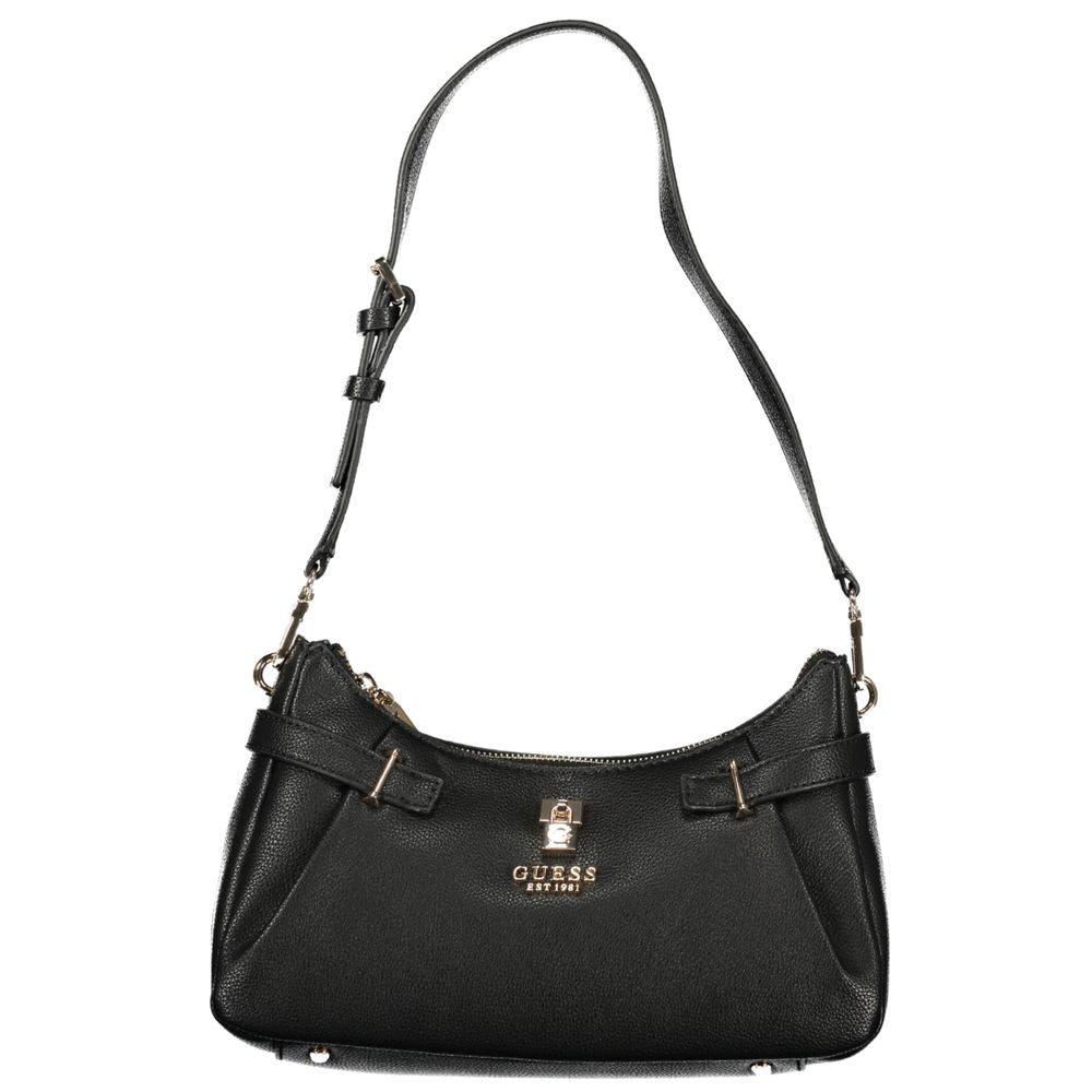 Guess Jeans Schwarze Damen-Handtasche aus Polyurethan