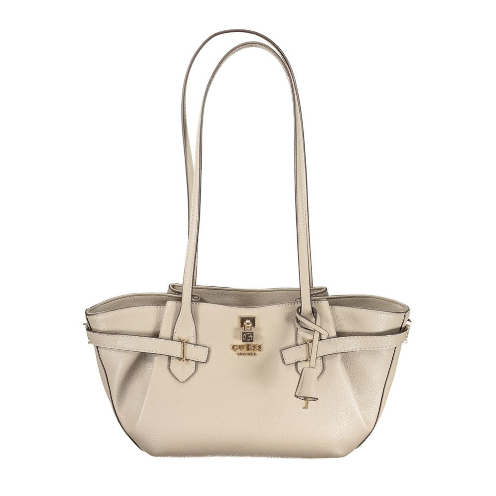 Guess Jeans Damen-Handtasche aus beigem Polyurethan