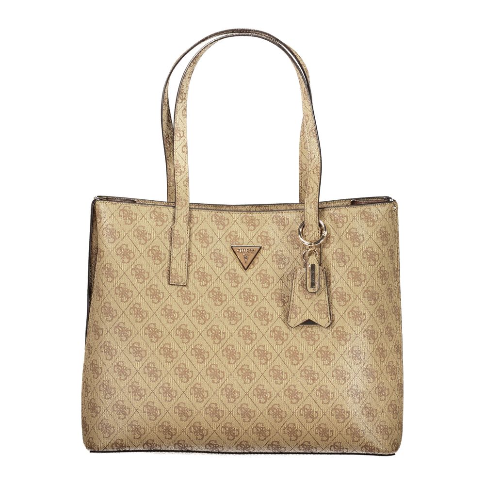 Guess Jeans Damen-Handtasche aus beigem Polyurethan