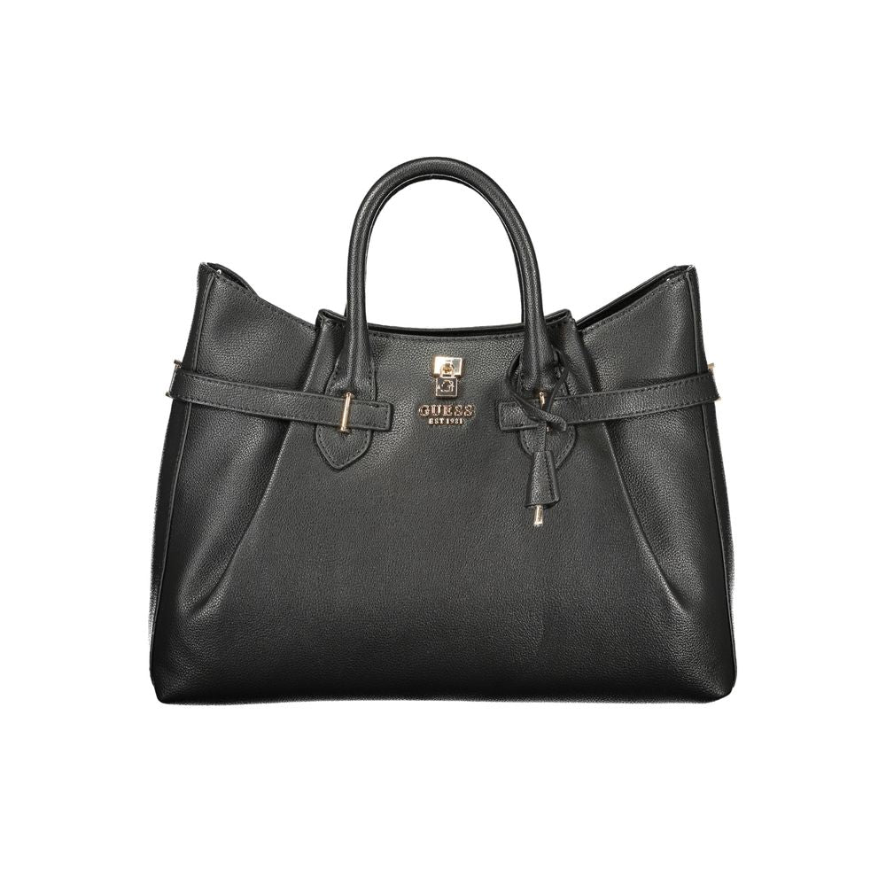 Guess Jeans Schwarze Damen-Handtasche aus Polyurethan