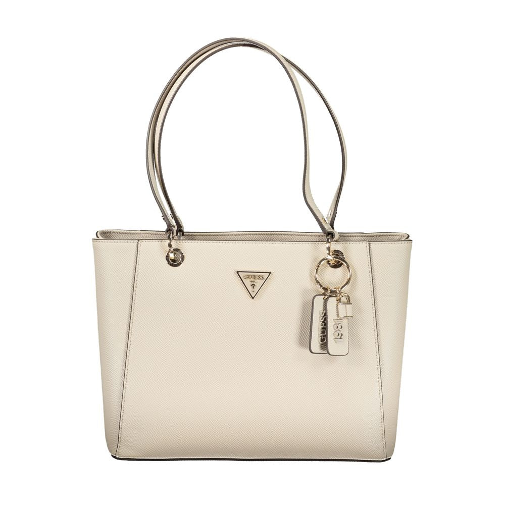 Guess Jeans Damenhandtasche aus beige Polyurethan
