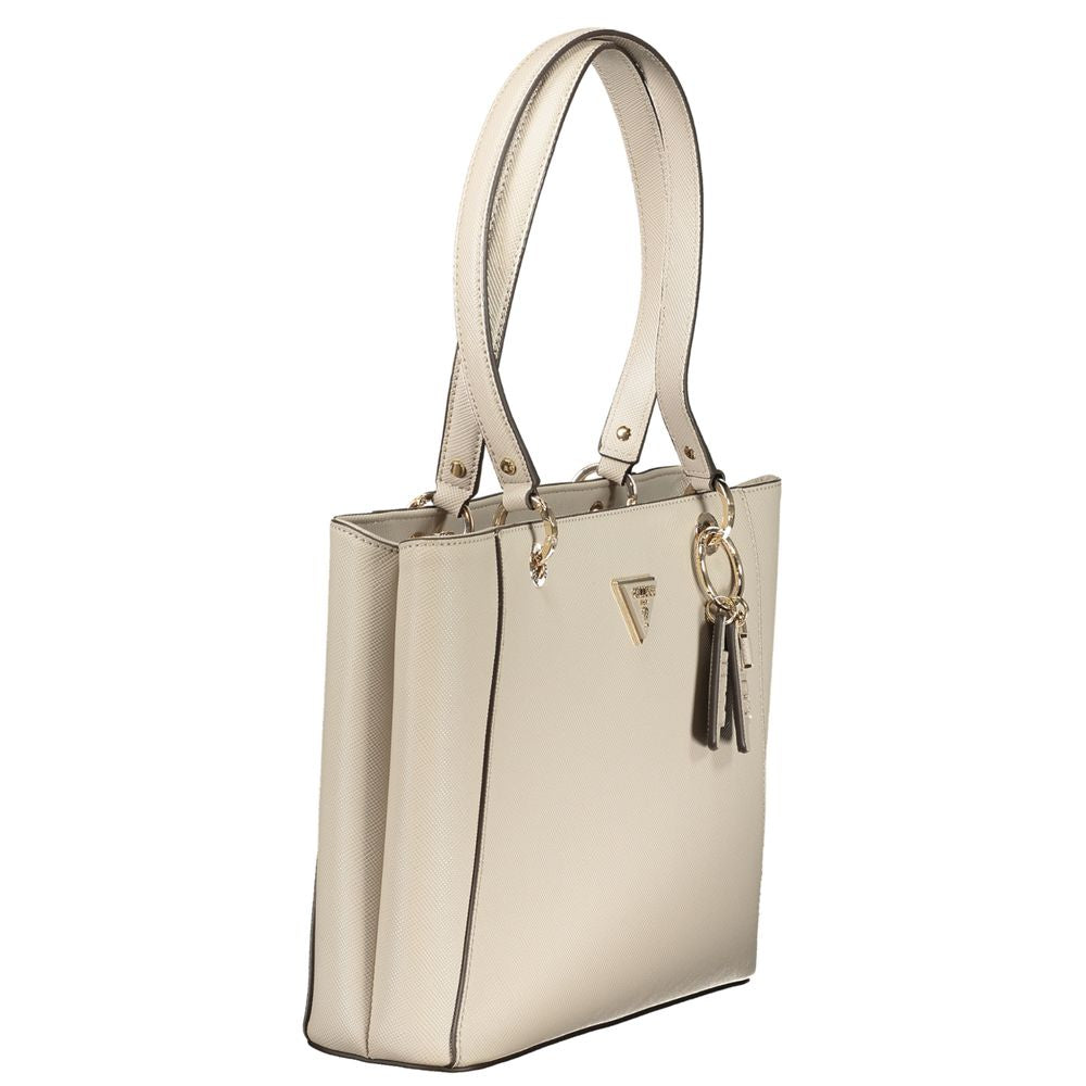 Guess Jeans Damenhandtasche aus beige Polyurethan